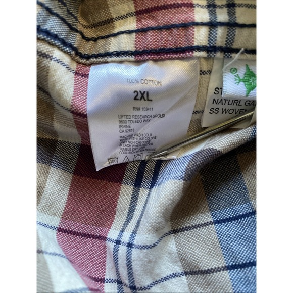 LRG Lifted Research Group Short Sleeve Button Up Flannel Shirt 2XL Hip Hop Y2K - Picture 8 of 12